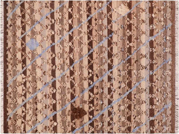 handmade Modern Moroccan Hi Tan Brown Hand Knotted RECTANGLE 100% WOOL area rug 6x9